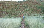 07-Laurie enjoys the walk down into Wolfe Creek Crater